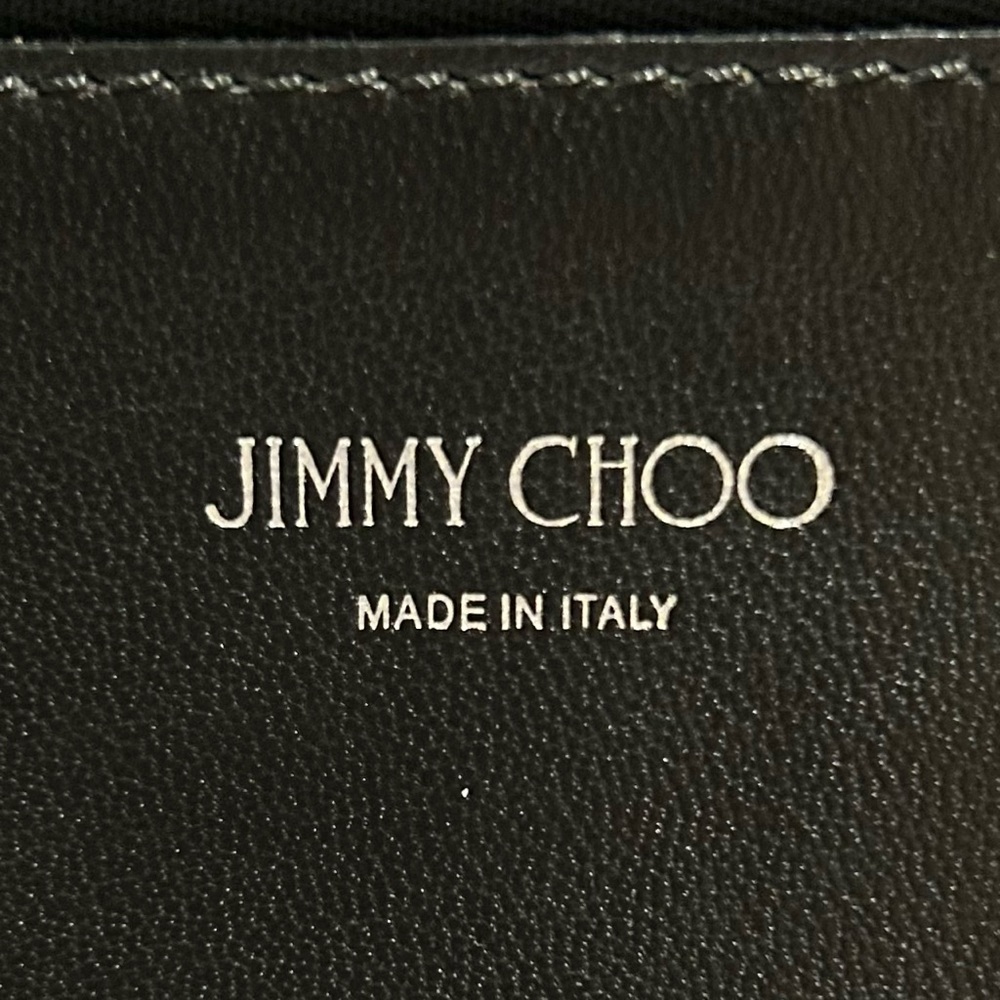 Jimmy Choo Black Leather Zip Pouch Clutch Made in Italy 12.25” - Picture 4 of 9